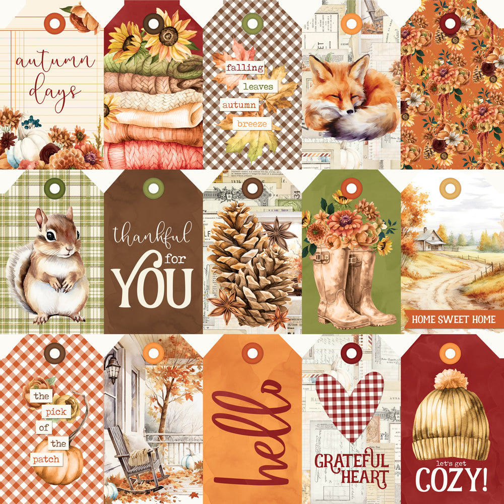 Simple Vintage Autumn Breeze Tag Elements - 25 pack