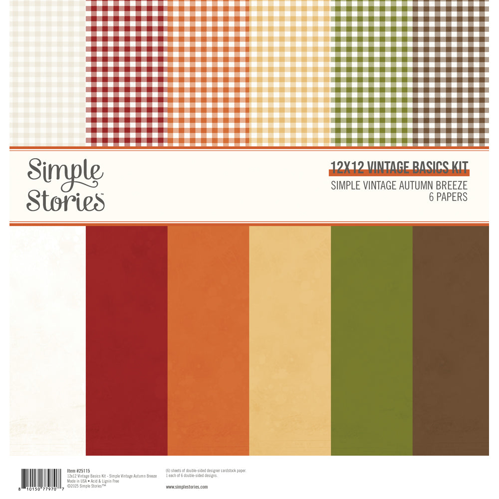 Simple Vintage Autumn Breeze 12x12 Vintage Basics Kit - Sold in Units of 6