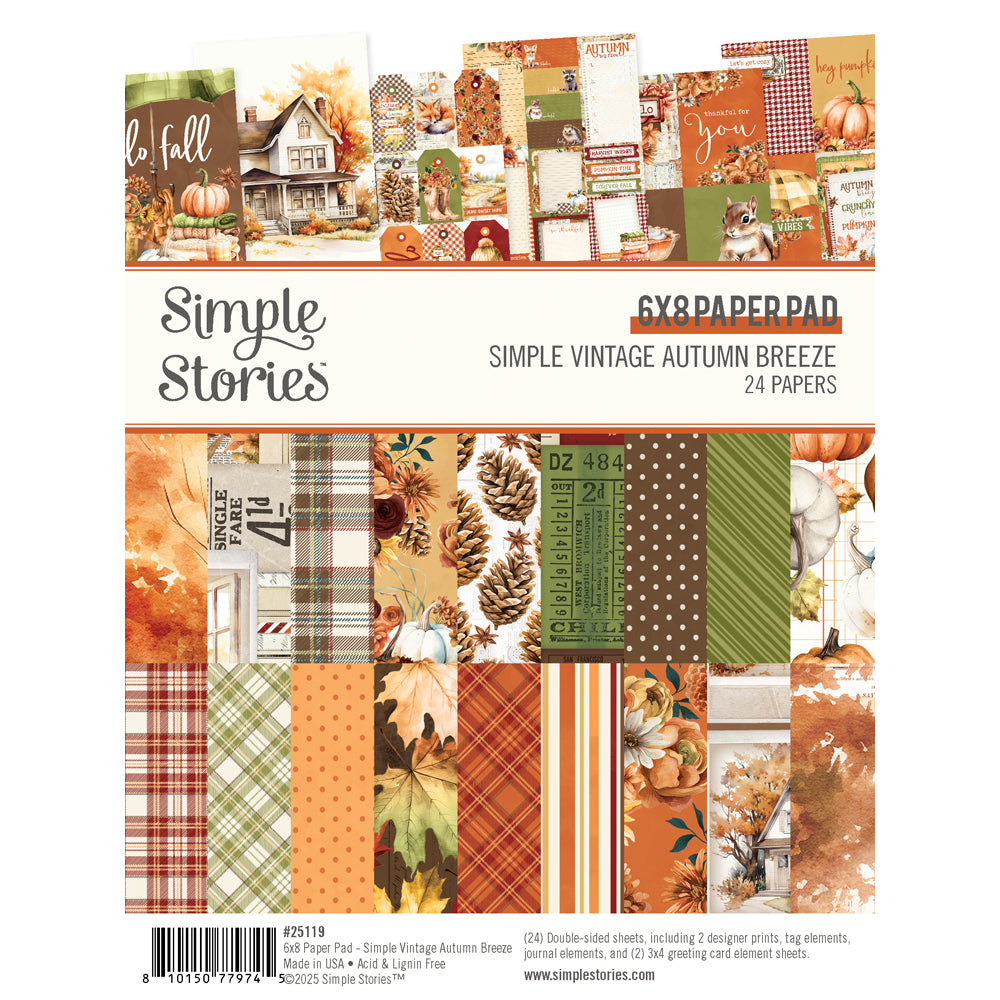 Simple Vintage Autumn Breeze 6x8 Pad - Unit of 6