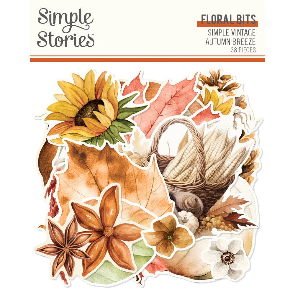 Simple Vintage Autumn Breeze Floral Bits & Pieces - Unit of 6
