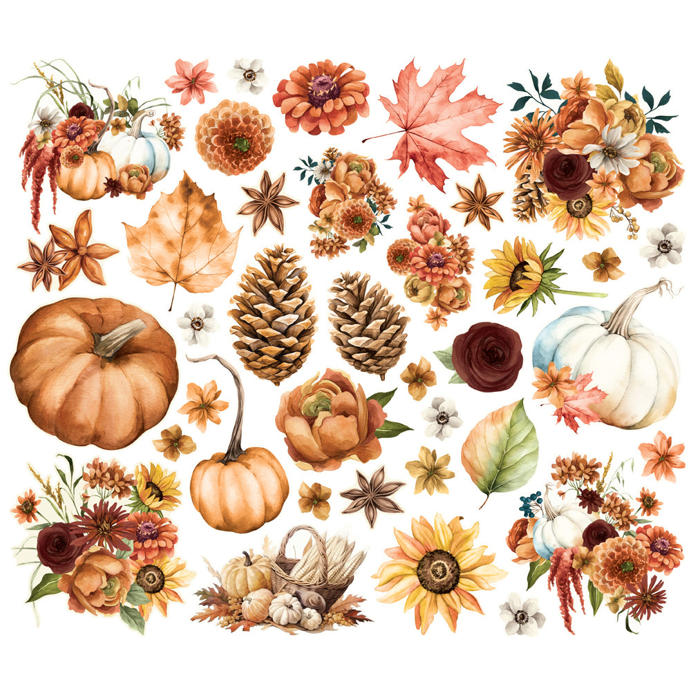 Simple Vintage Autumn Breeze Floral Bits & Pieces - Unit of 6