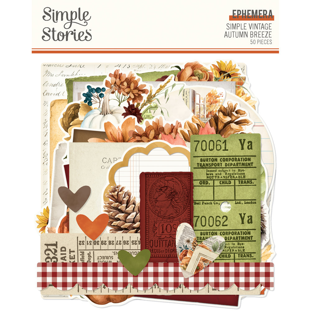 Simple Vintage Autumn Breeze Ephemera - Unit of 6
