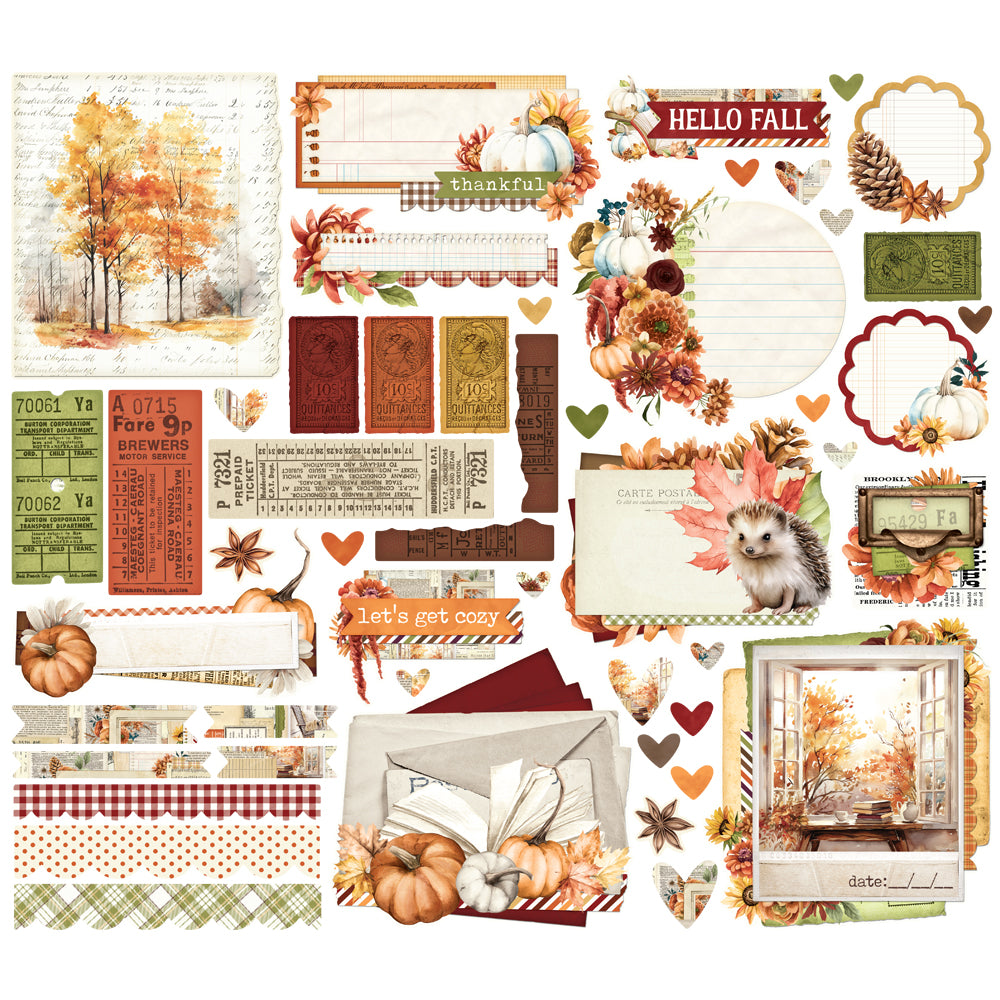 Simple Vintage Autumn Breeze Ephemera - Unit of 6