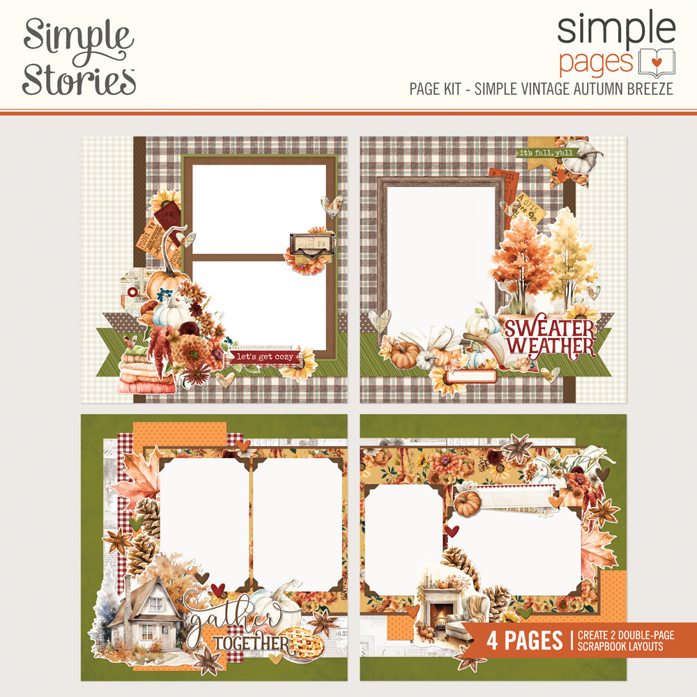 Simple Vintage Autumn Breeze Simple Pages Page Kit  - Unit of 6