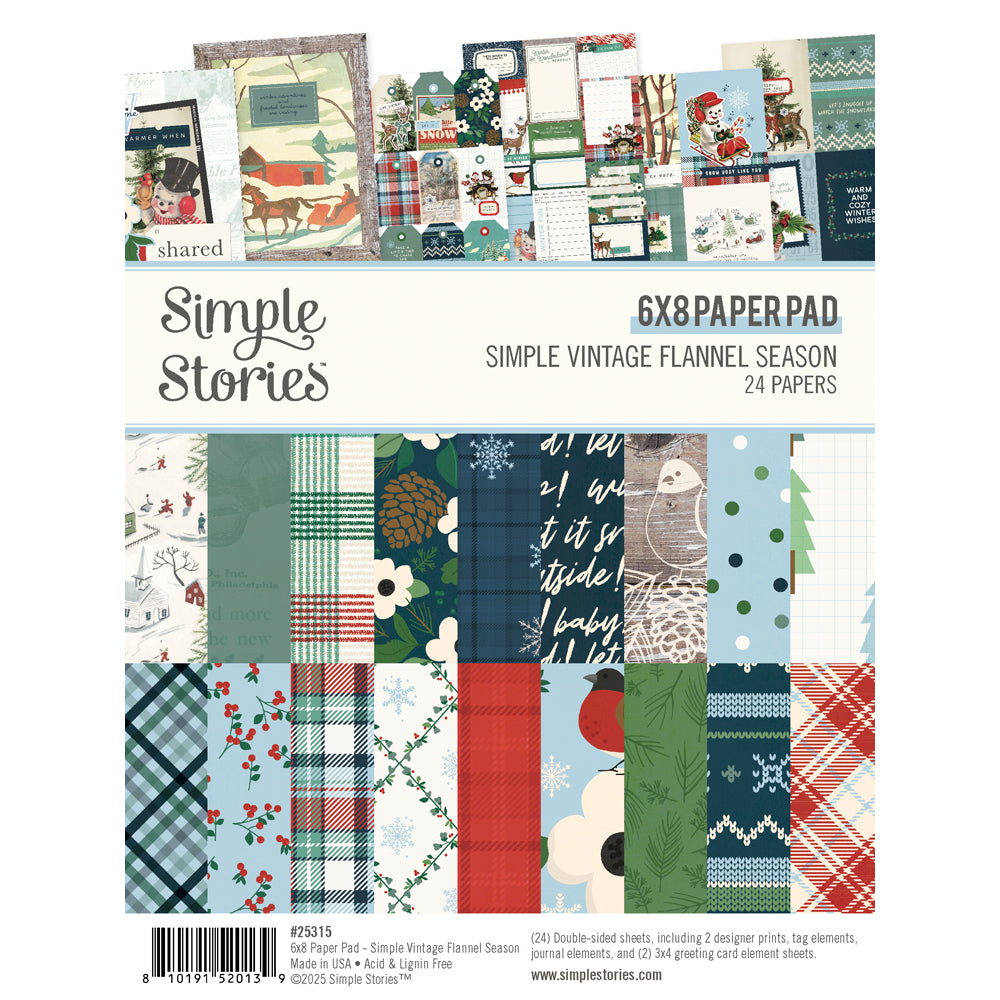 Simple Vintage Flannel Season 6x8 Pad - Unit of 6
