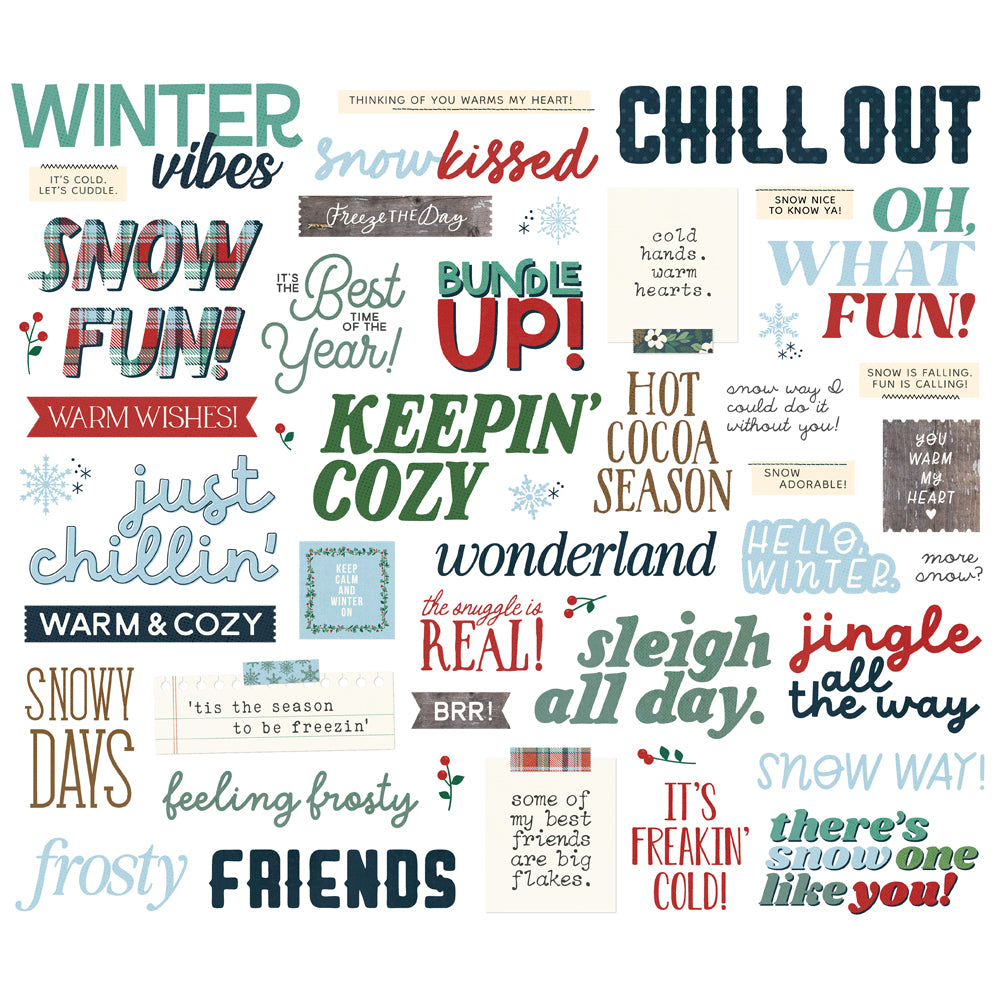 Simple Vintage Flannel Season Sentiment Bits & Pieces - Unit of 6