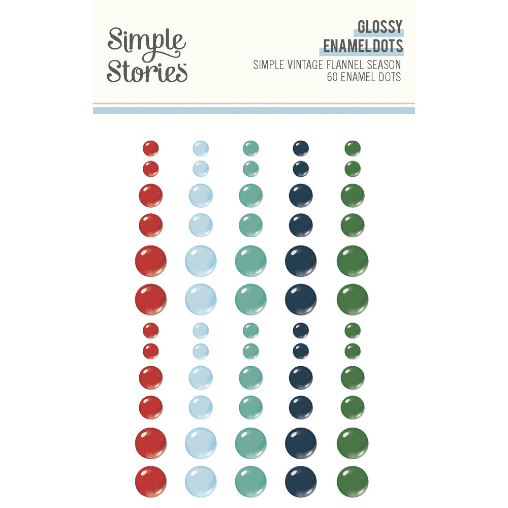 Simple Vintage Flannel Season Glossy Enamel Dots - Unit of 6