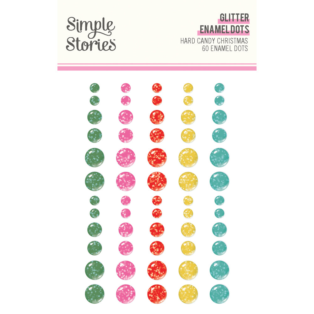 Hard Candy Christmas Glitter Enamel Dots - Unit of 6