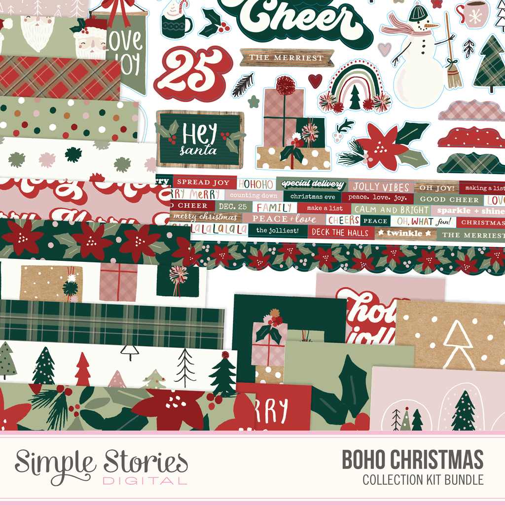 Boho Christmas Digital Collection Kit