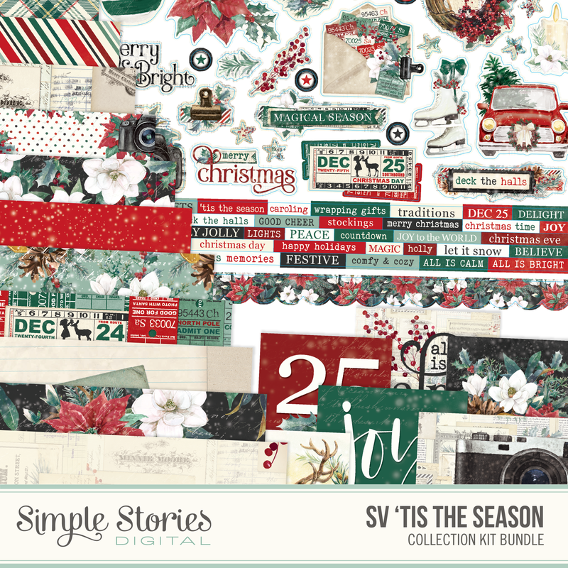 Simple Vintage Tis The Season Digital Collection Kit