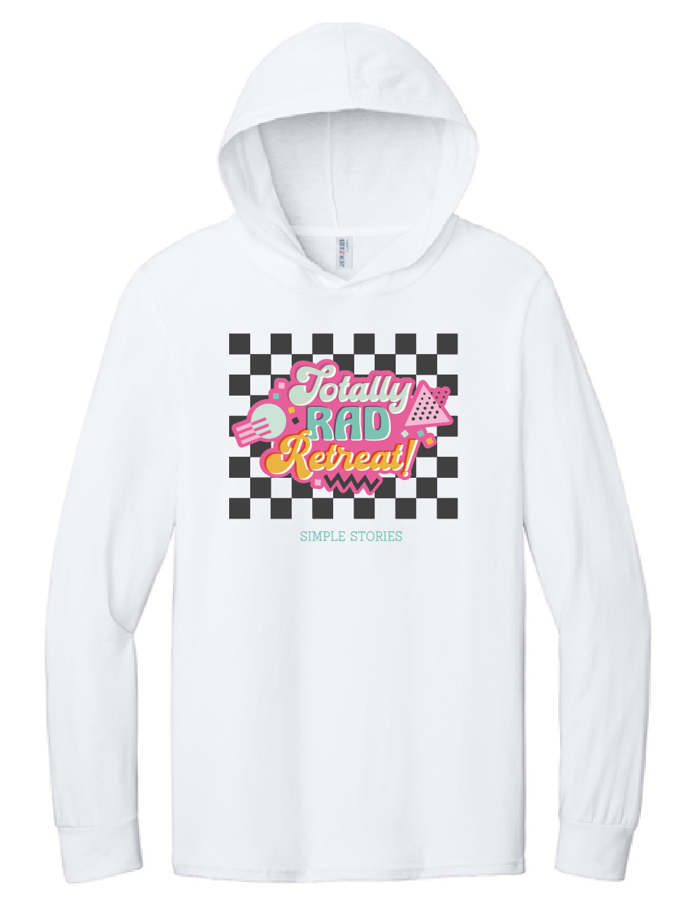 White-Totally Rad Retreat Long Sleeve Hoodie