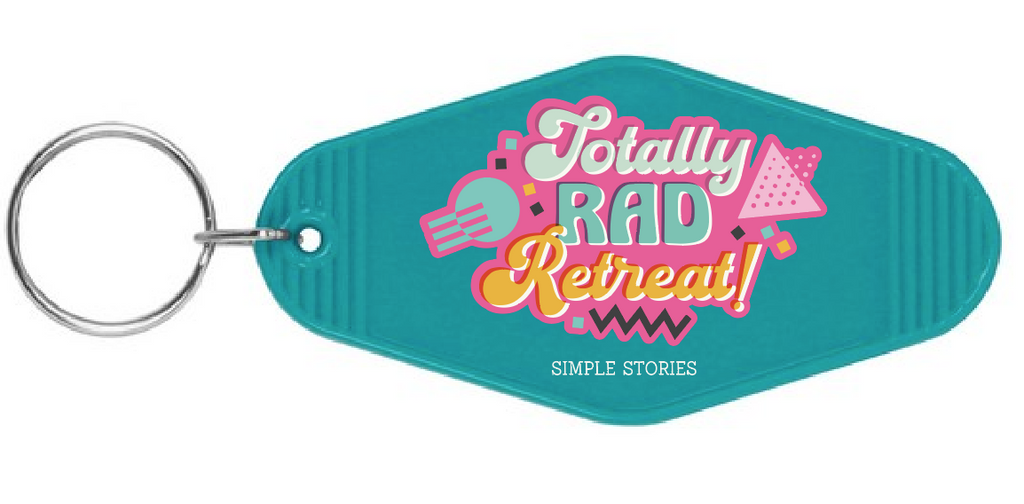 Teal Totally Rad Retreat - Retro Vintage Motel Keychain