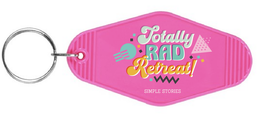 Pink Totally Rad Retreat - Retro Vintage Motel Keychain