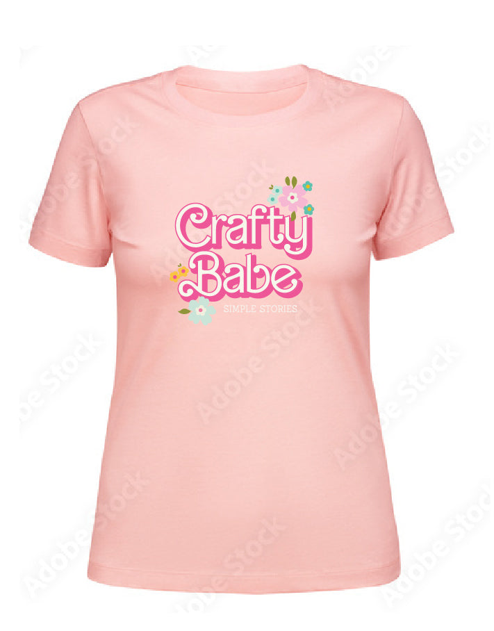 Crafty Babe 2024 Retreat T-Shirt - Soft Pink