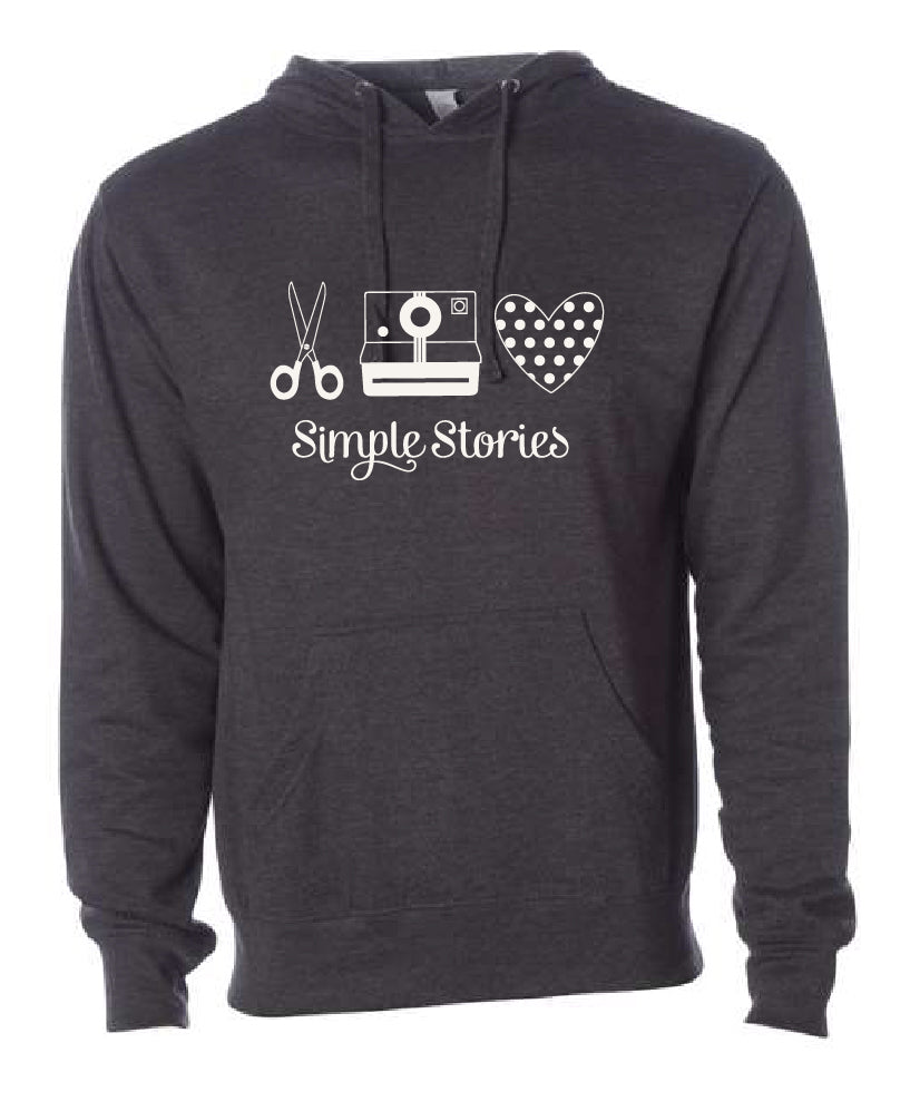 Simple Stories Hooded Sweatshirt - Heather Charcoal