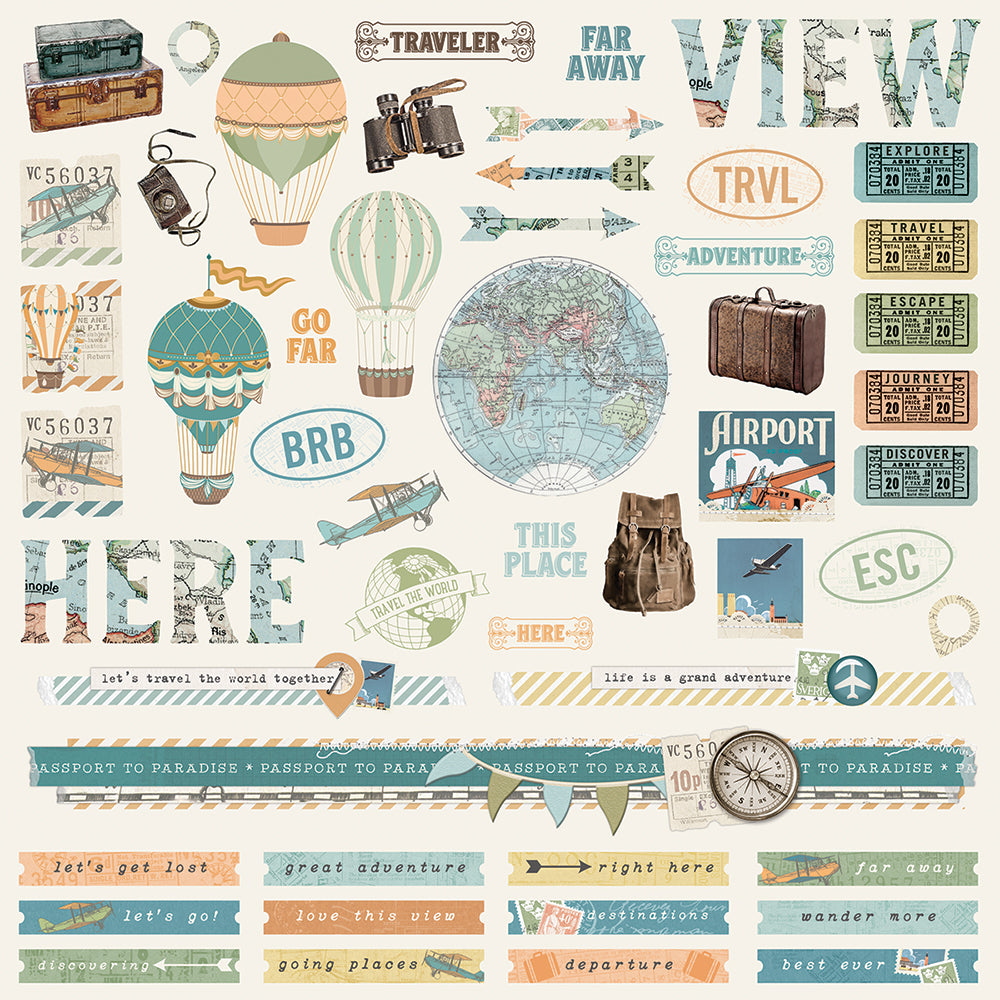 Simple Vintage Traveler 12x12 Collection Kit