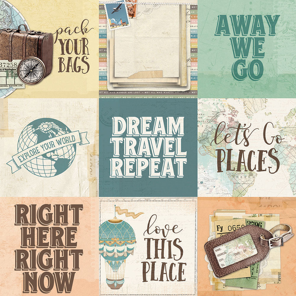 Simple Vintage Traveler 4x4 Elements