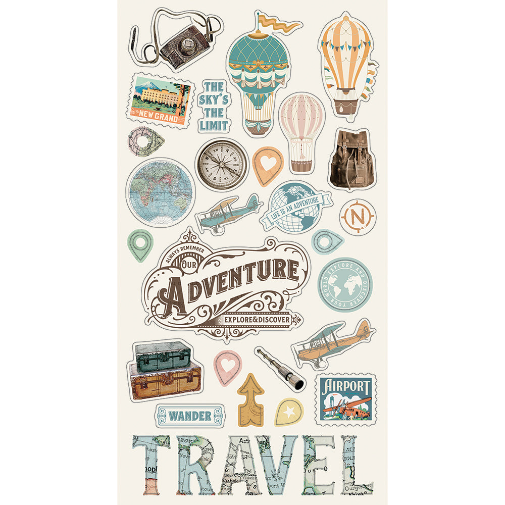 Simple Vintage Traveler 6x12 Chipboard