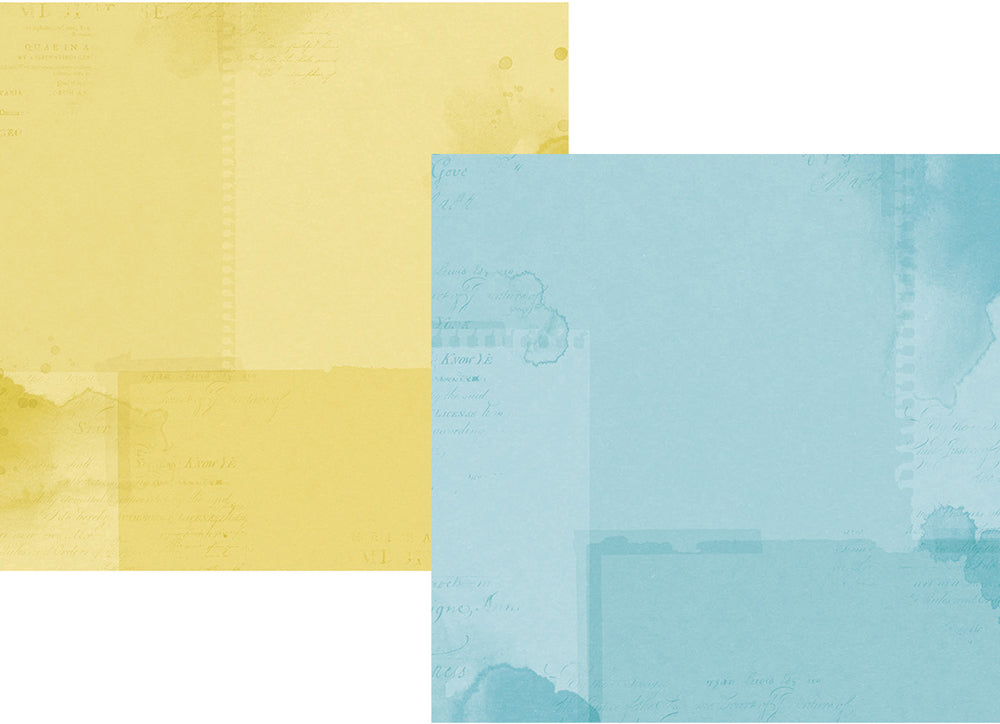 Simple Vintage Botanicals 12x12 Paper - Light Blue/Yellow