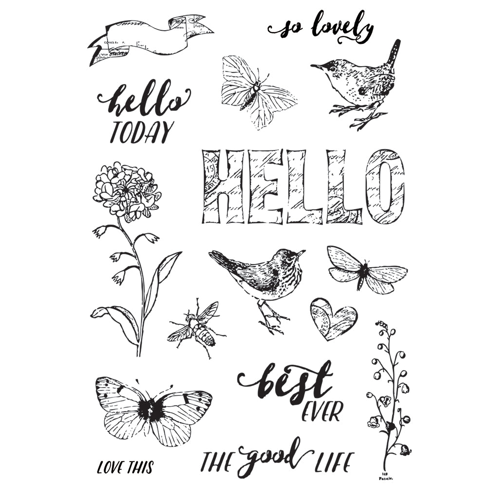 Simple Vintage Botanicals 4x6 Stamps - Love Life