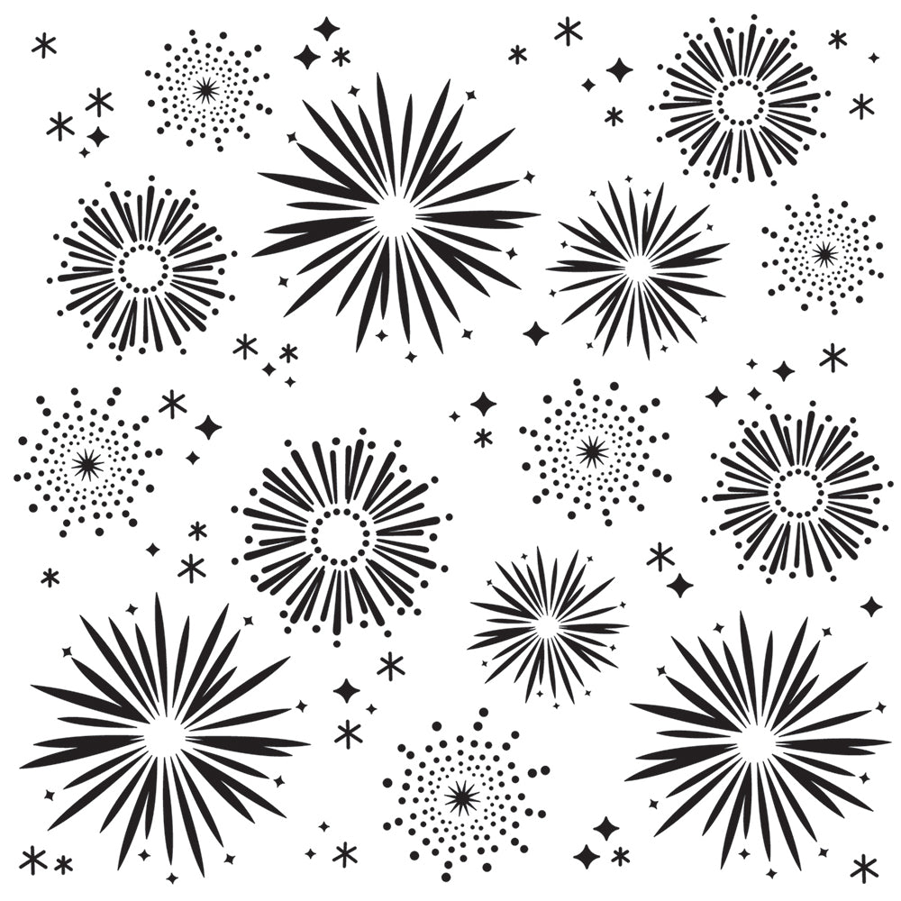 Say Cheese 4 6x6 Stencil - Fireworks