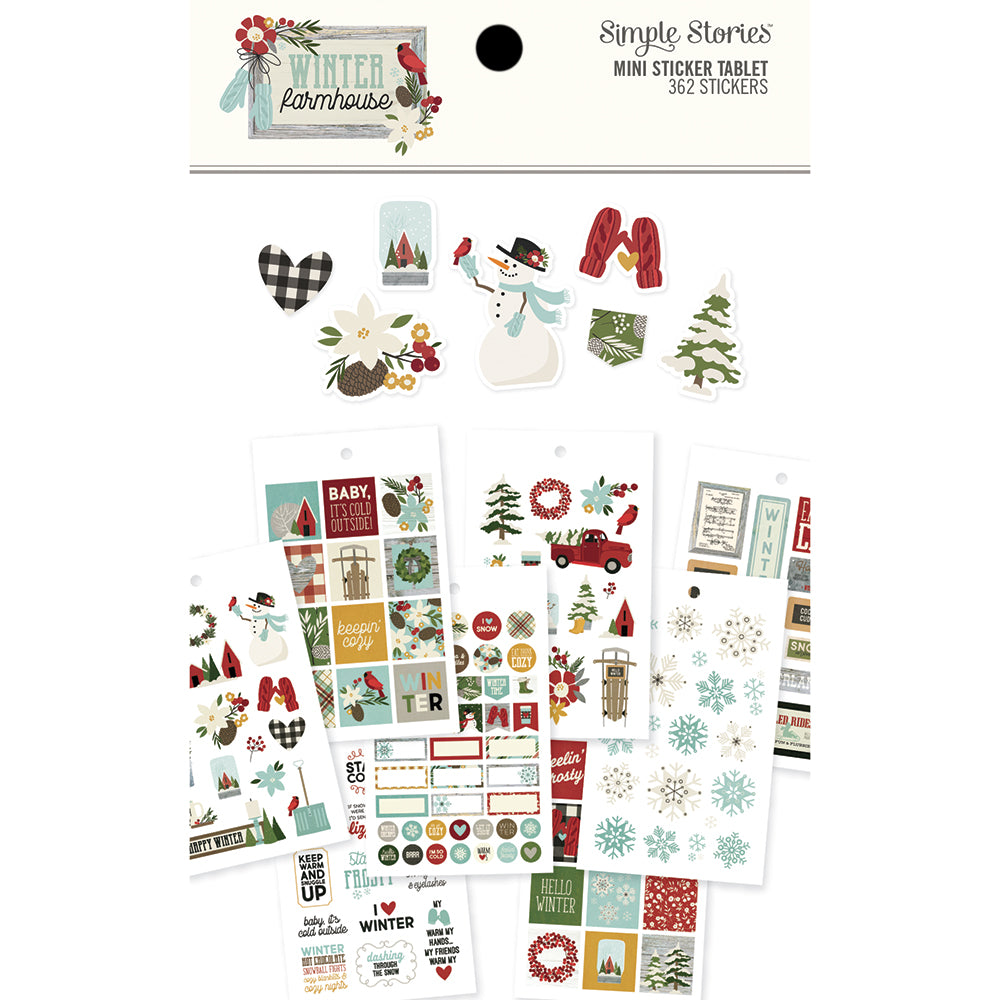 Winter Farmhouse Mini Sticker Tablet