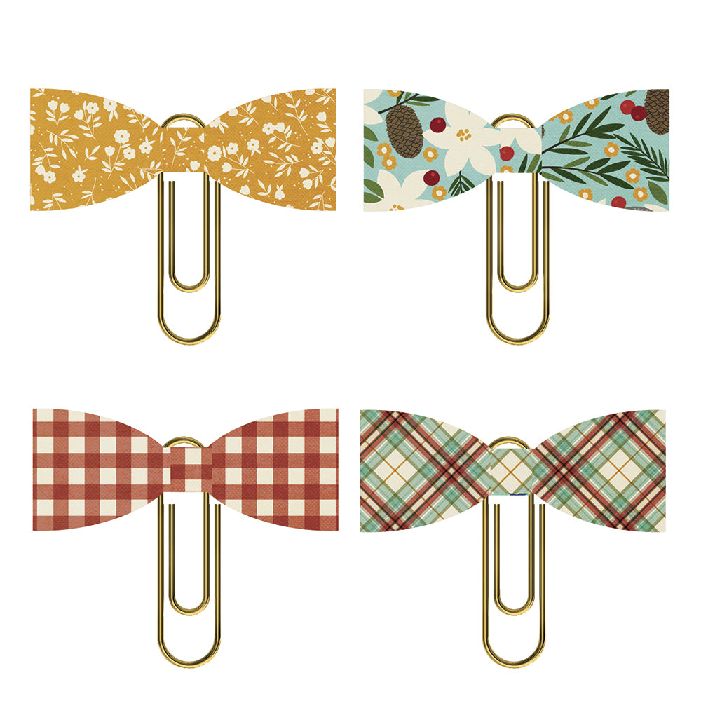 Winter Farmhouse Bow Clips