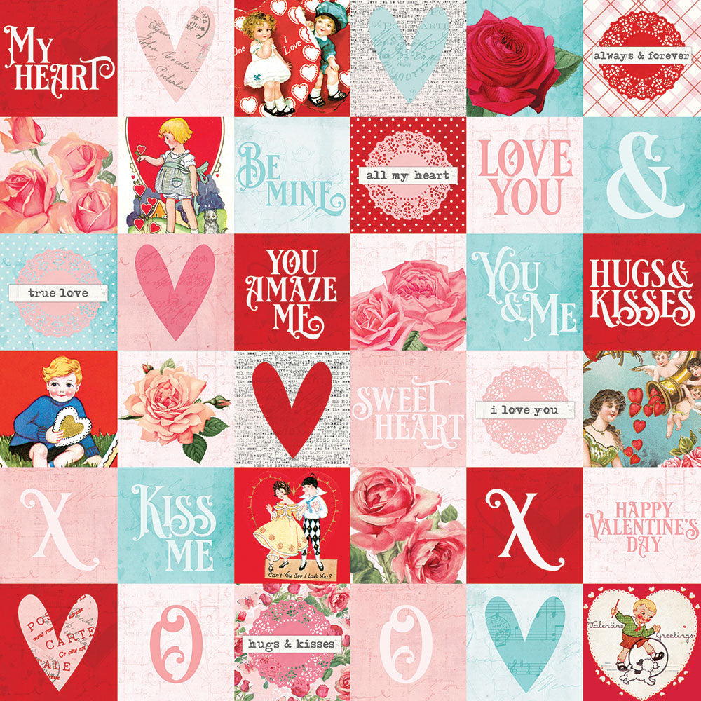 Simple Vintage My Valentine 2x2 Elements