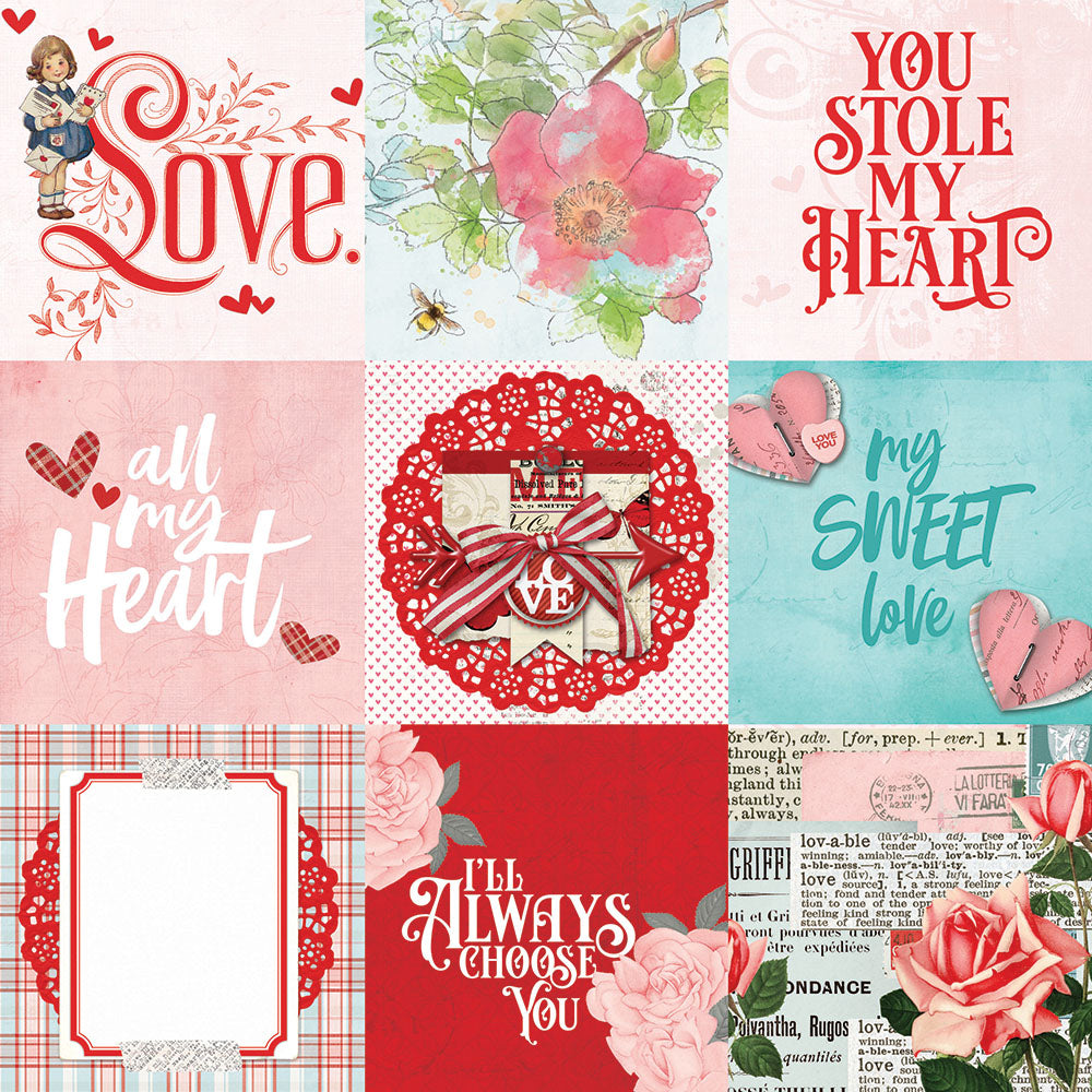 Simple Vintage My Valentine 4x4 Elements