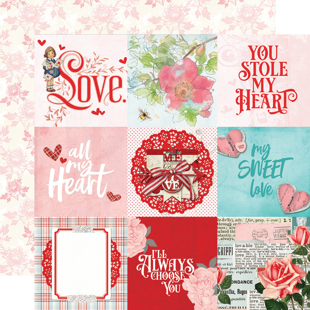 Simple Vintage My Valentine 4x4 Elements