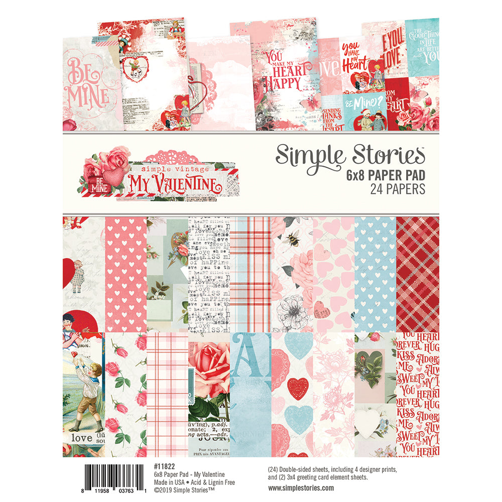 Simple Vintage My Valentine 6x8 Pad