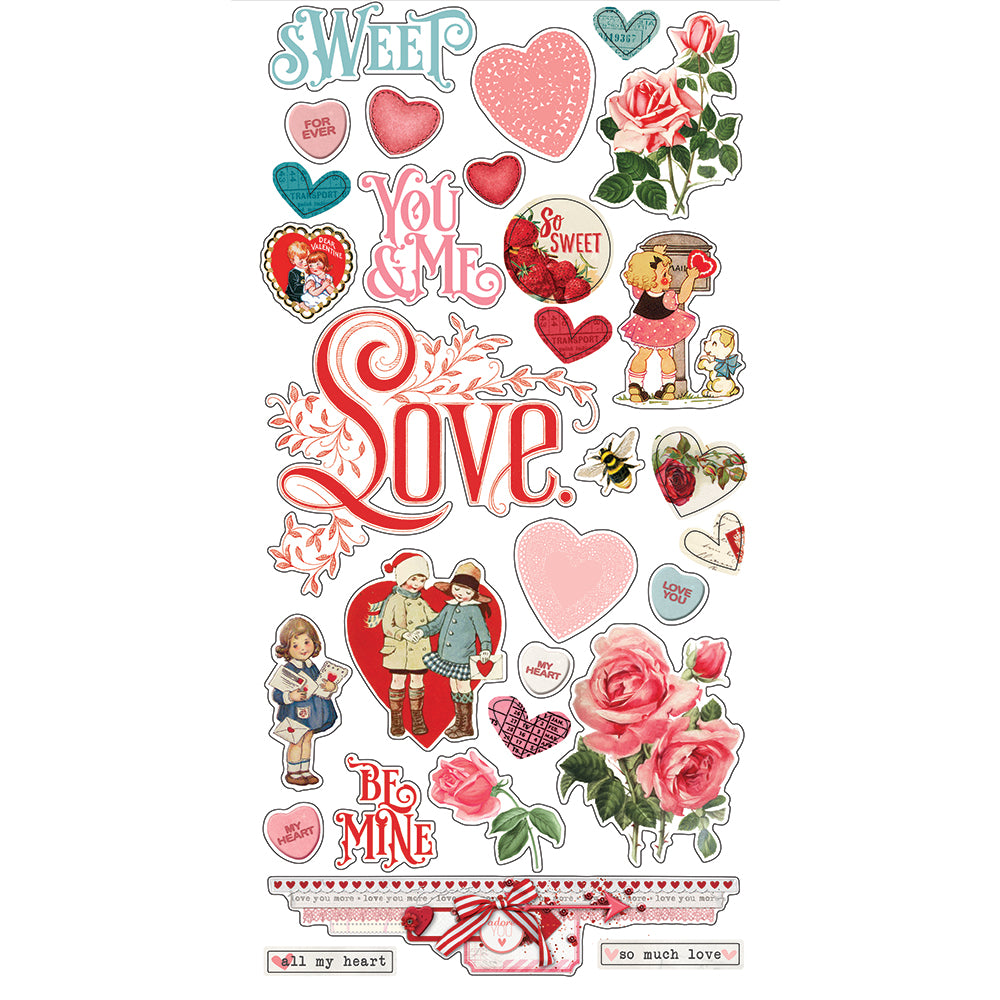 Simple Vintage My Valentine 6x12 Chipboard