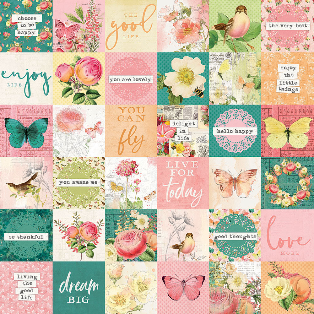 Simple Vintage Garden District 2x2 Elements