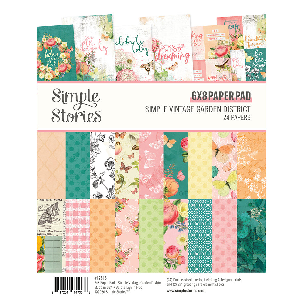 Simple Vintage Garden District 6x8 Pad