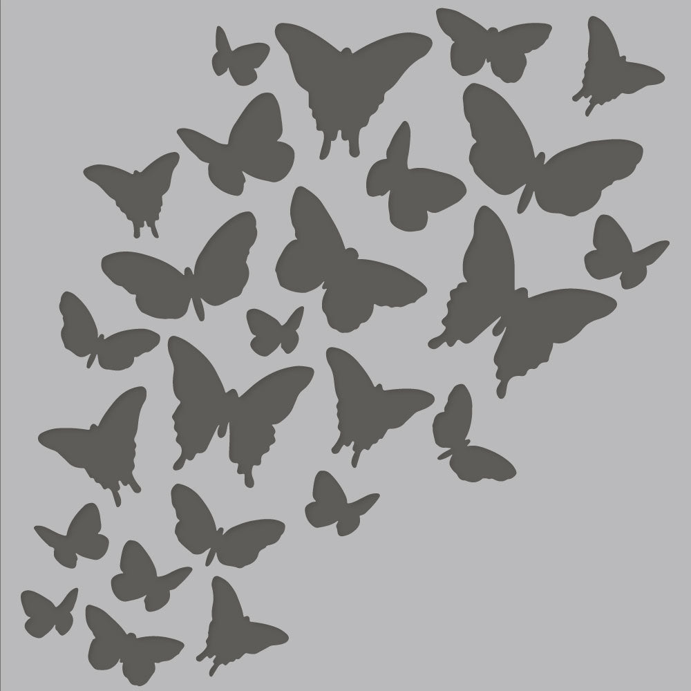 Simple Vintage Garden District 6x6 Stencil-Beautiful Butterflies