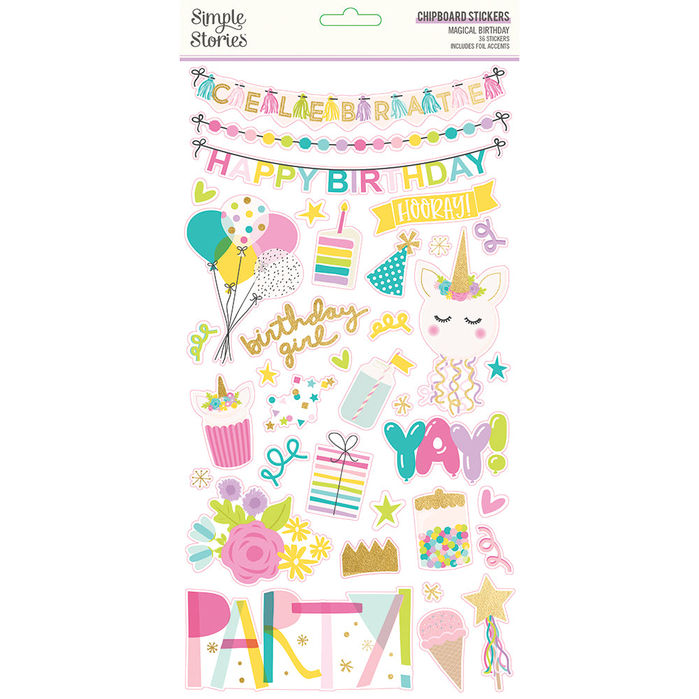 Magical Birthday 6x12 Chipboard