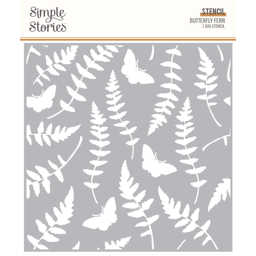 Simple Vintage Great Escape 6x6 Stencil - Butterfly Fern