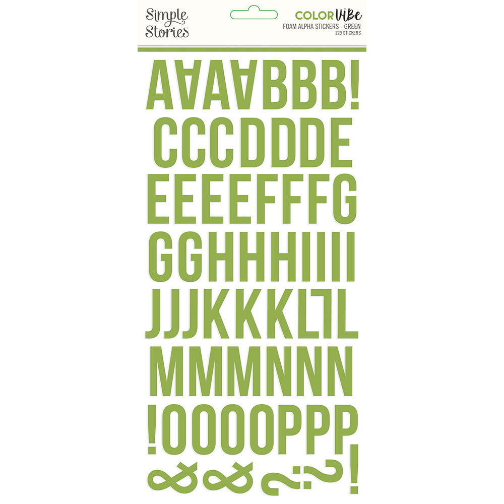 Color Vibe Foam Alpha Stickers - Green