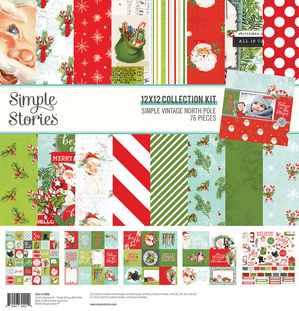 Simple Vintage North Pole 12x12 Collection Kit