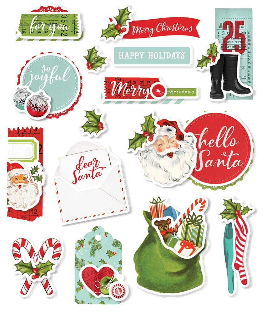 Simple Vintage North Pole - Layered Stickers