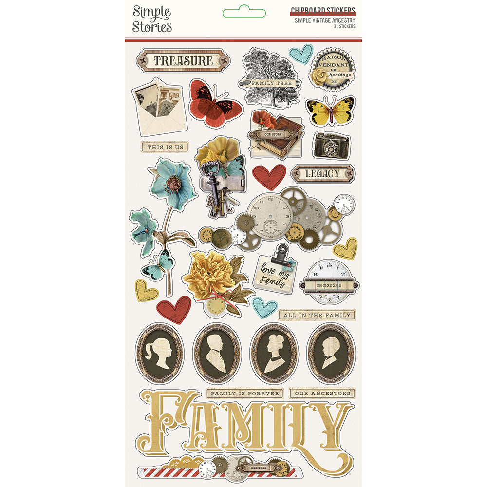 Simple Vintage Ancestry - 6x12 Chipboard