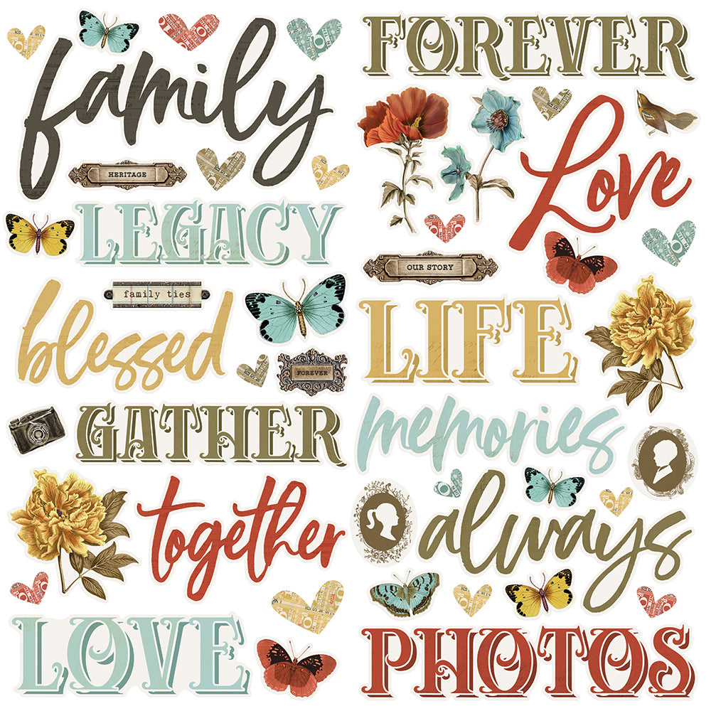 Simple Vintage Ancestry - Foam Stickers