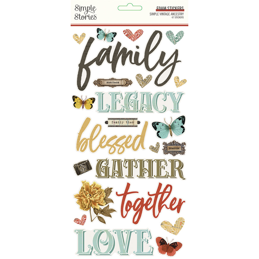 Simple Vintage Ancestry - Foam Stickers