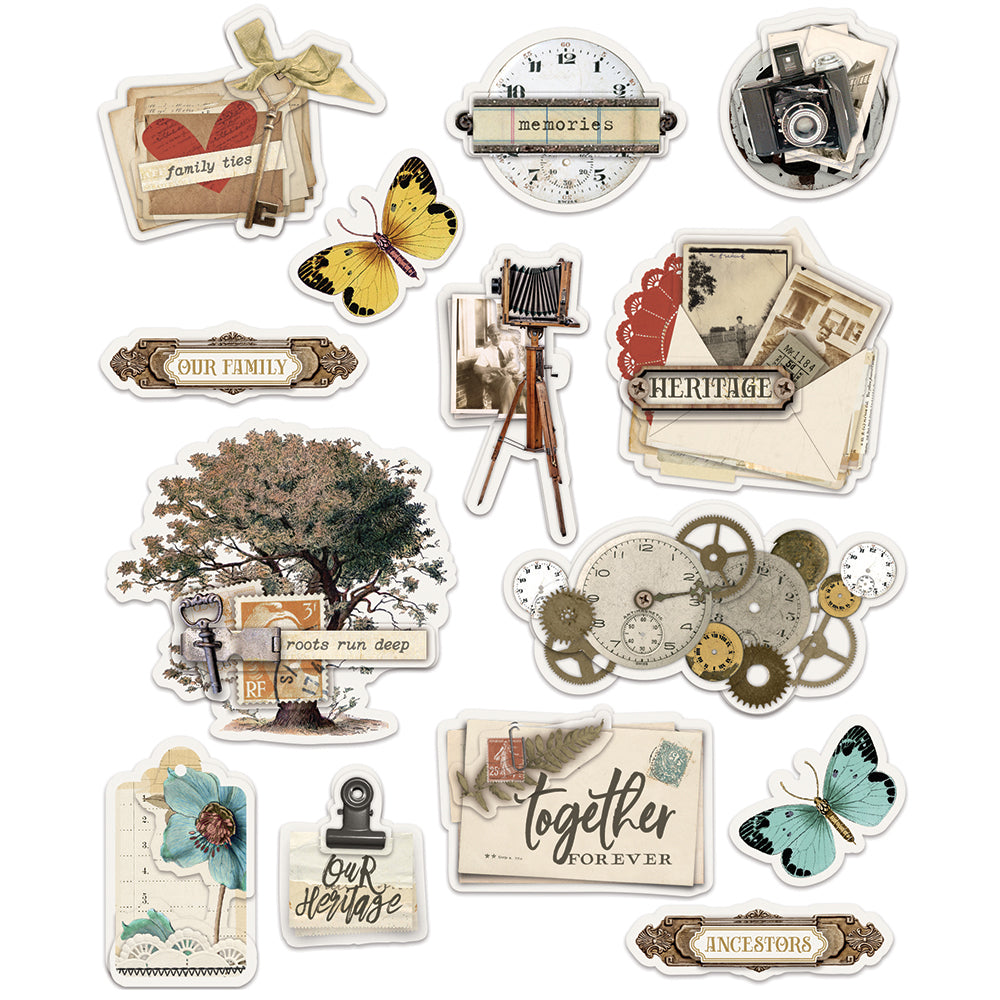 Simple Vintage Ancestry - Layered Stickers