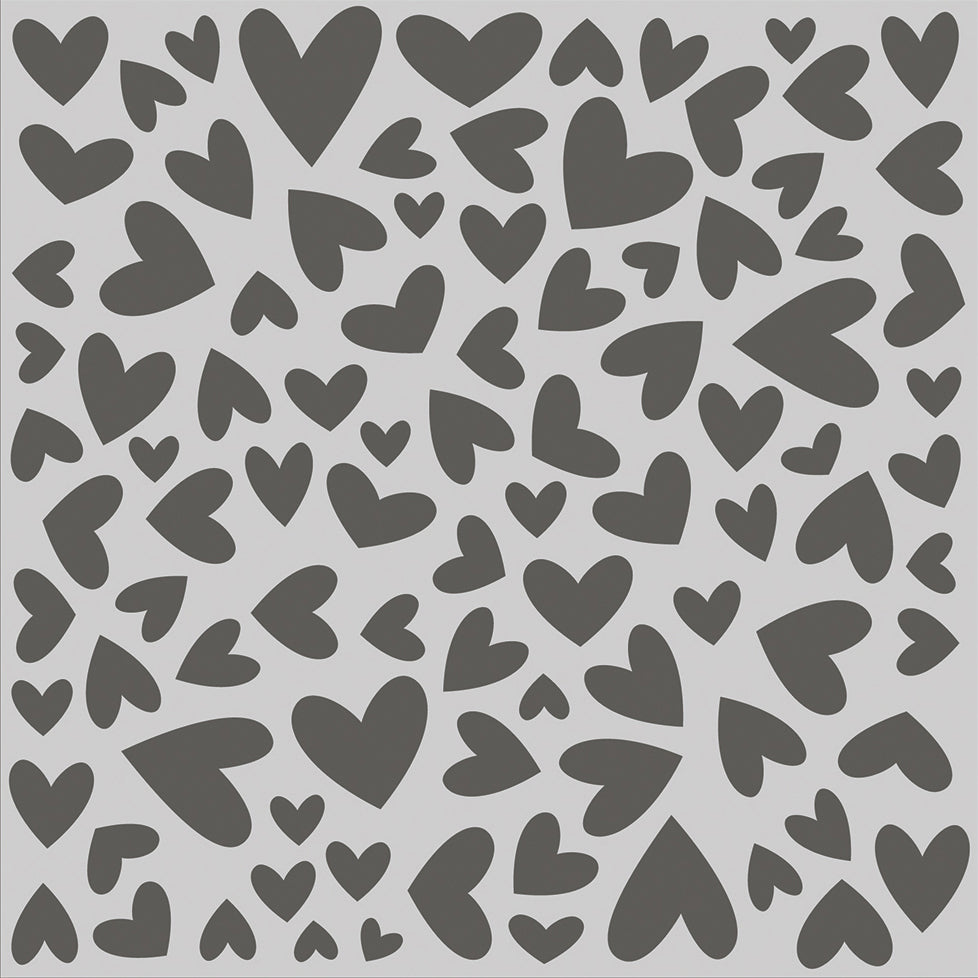 Sweet Talk - 6x6 Stencil - Scattered Hearts