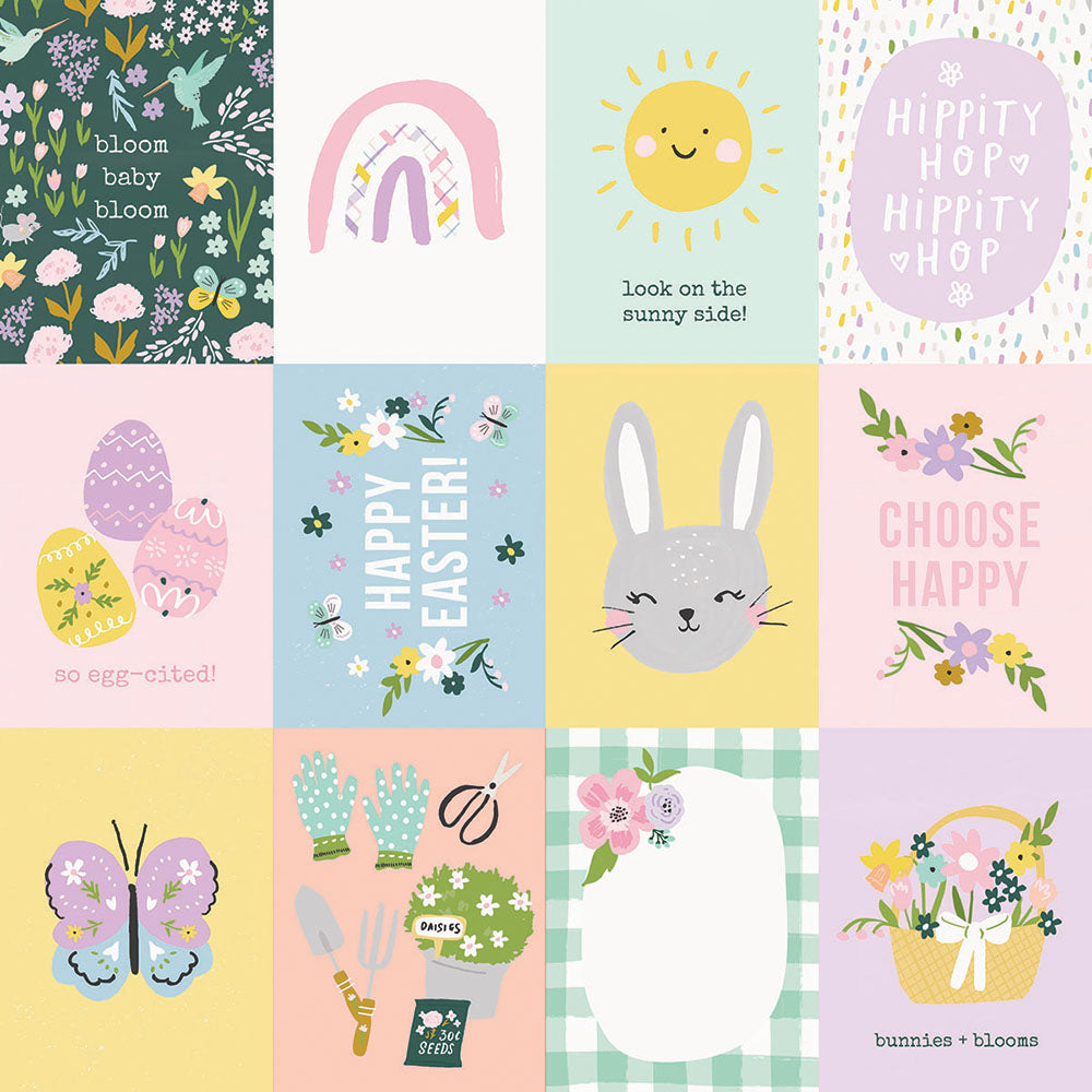 Bunnies + Blooms - 3x4 Elements