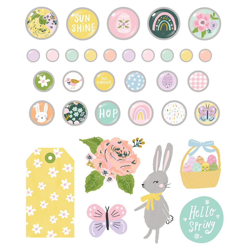 Bunnies + Blooms - Decorative Brads