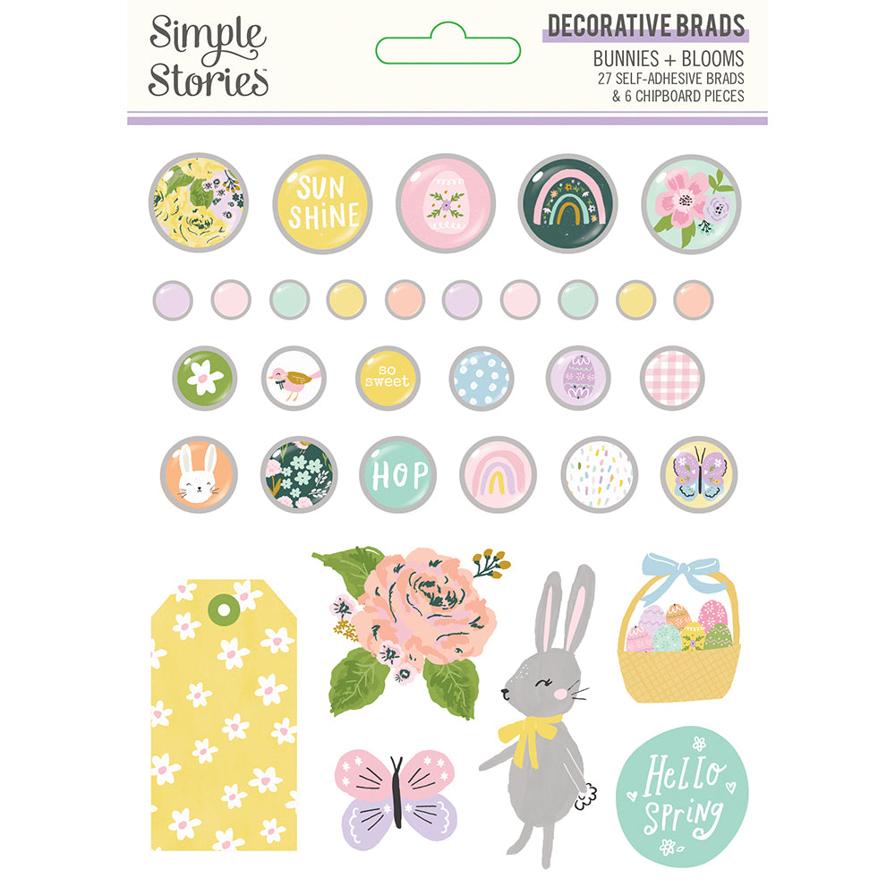 Bunnies + Blooms - Decorative Brads