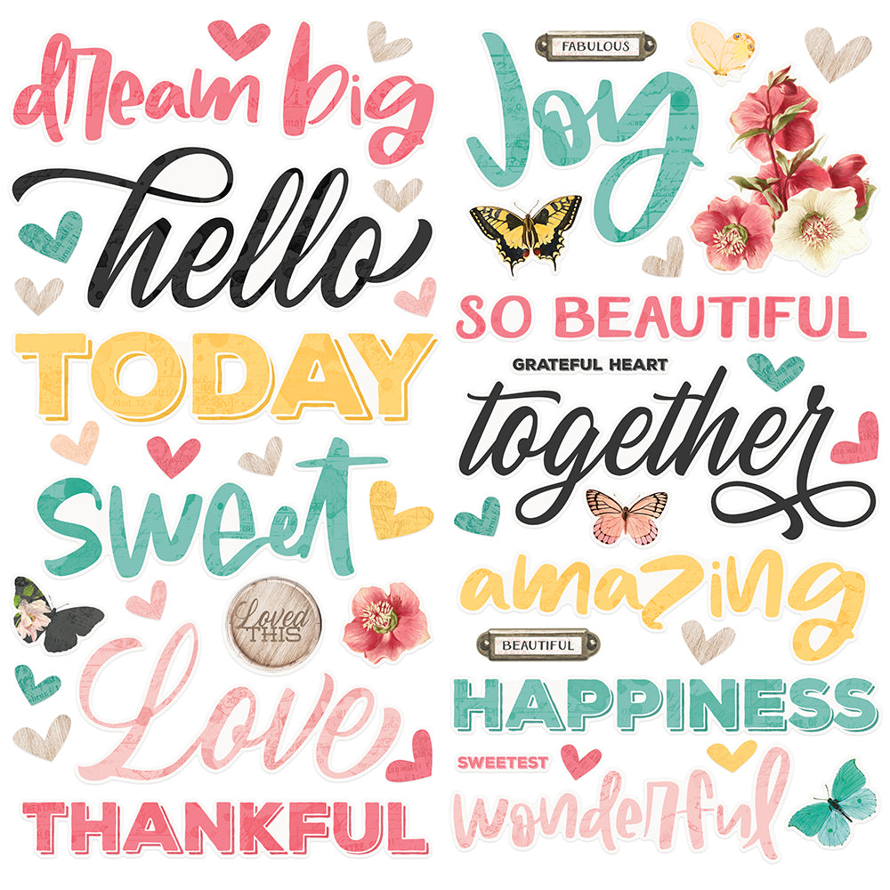 Simple Vintage Cottage Fields - Foam Stickers