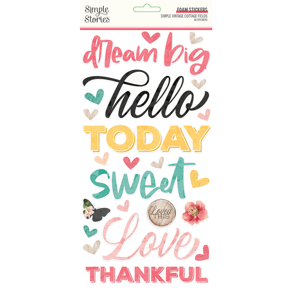 Simple Vintage Cottage Fields - Foam Stickers